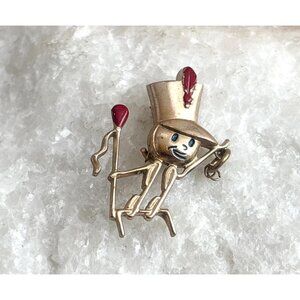 Stick Figure Marching Band Themed Vintage Cute Costume Jewelry Brooch Pin